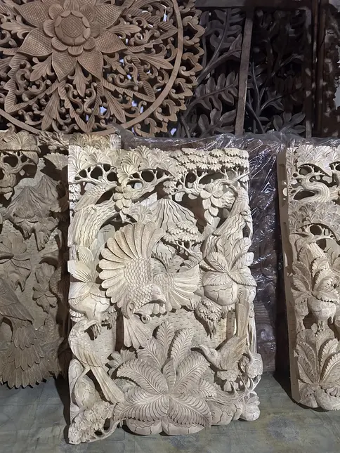 Large commissioned wood carving artwork
